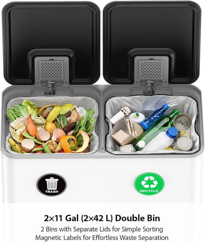 Lovewind Dual Trash and Recycling Bins - Image 3