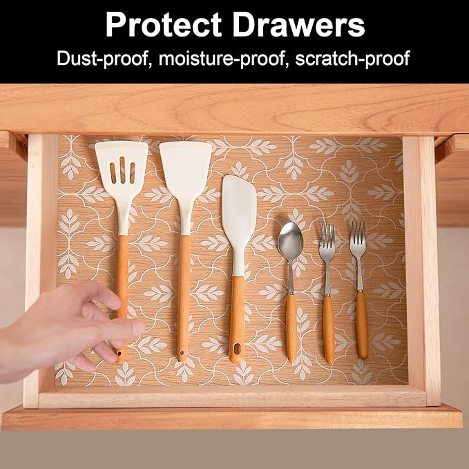 Cooyes Shelf Liners for Kitchen Cabinets Waterproof & Oil-Proof Kitchen - Image 2
