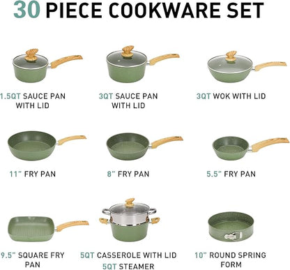 MAISON ARTS 30 Piece Pots and Pans Set Non Stick, Kitchen Cookware & Bakeware - Image 8