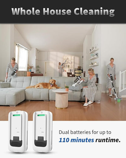 Cordless Vacuum Cleaner, 2 Batteries 110 Mins Runtime Vacuum Cleaners - Image 2