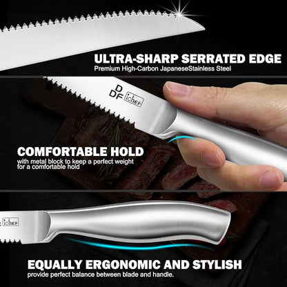 DDF iohEF Steak Knife Set, 8 Piece Steak Knife, High Carbon Japanese Stainless - Image 2