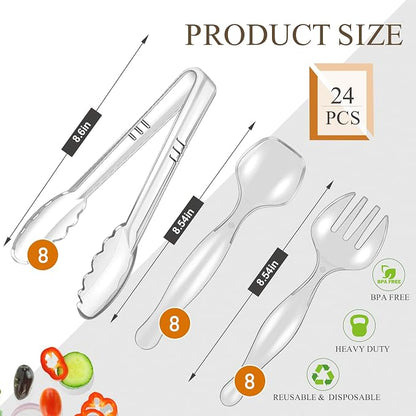 Mwellewm 24Pcs Plastic Serving Utensils Disposable Serving Spoons - Image 5