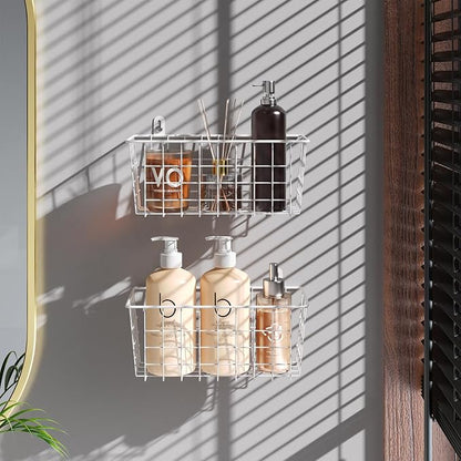 MaraFansie Hanging Wire Baskets Kitchen Storage Basket Adhesive and Screws - Image 4