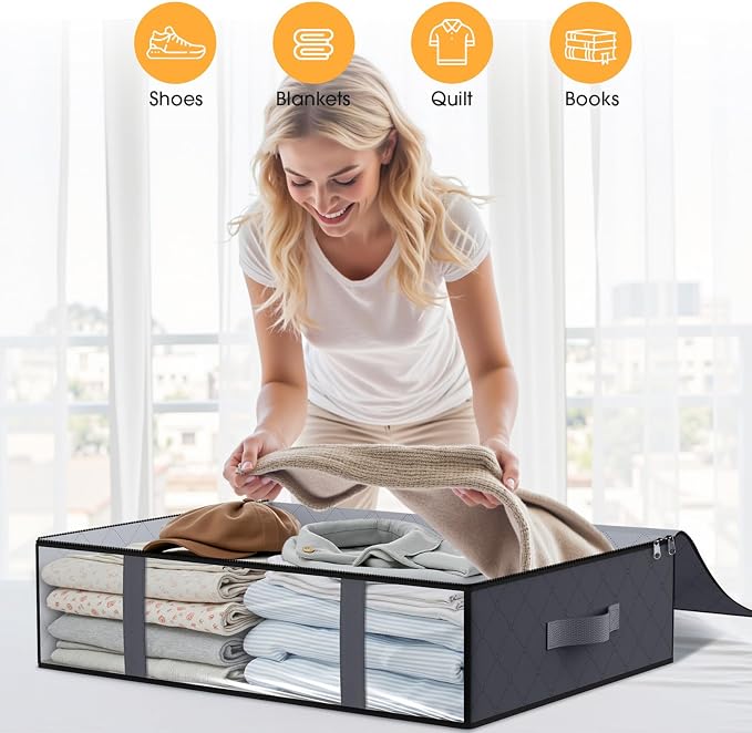 StorageRight Under Bed Storage Bins, Breathable Organizer - Image 2