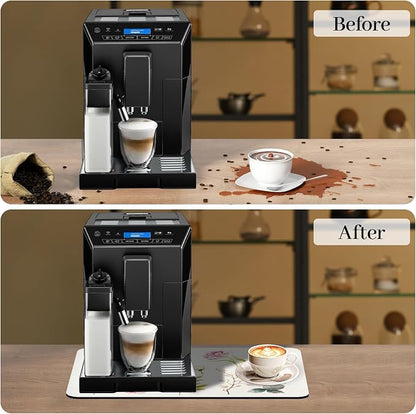 Bloss Dish Drying Mat, 12.2"x19.7" Absorbent Coffee Bar Mat - Image 3