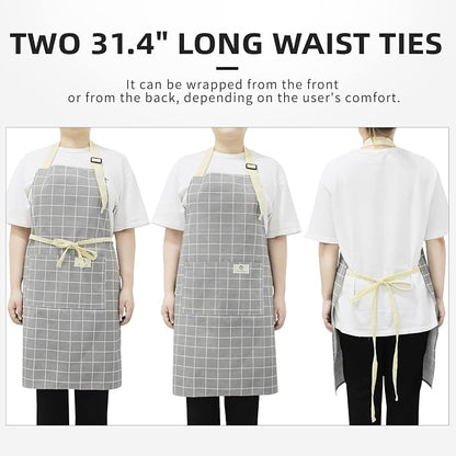 NLUS 2 Pack Kitchen Cooking Aprons, Adjustable Bib Waterproof Chef Apron - Image 6