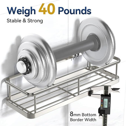 YASONIC Shower Caddy Adhesive, No Drill Bathroom Shower Organizers, - Image 5