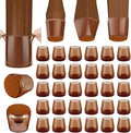 BALEINE 32 Pack Silicone Chair Leg Floor Protectors, Stool Leg Protectors Cap, Non-Slip Chair Leg Caps for Hardwood Floors (Brown, X-Large, 32 Pack)
