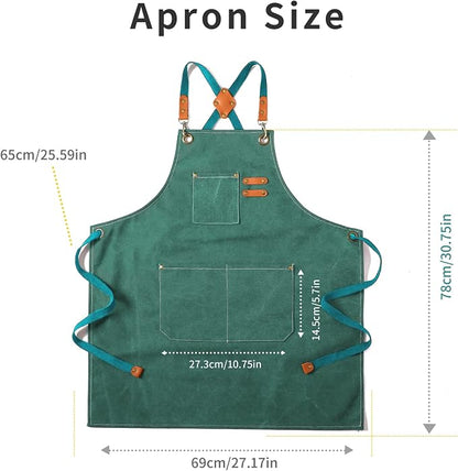 Tosewever Canvas Cross Back Chef Cotton Aprons - Image 5