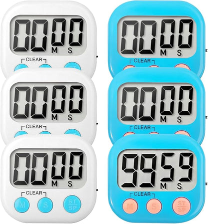 6 Pack Digital Kitchen Timer Small Classroom Timers by VOULOIR