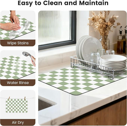 16" x 24" Checkered Dish Drying Mat - Image 7