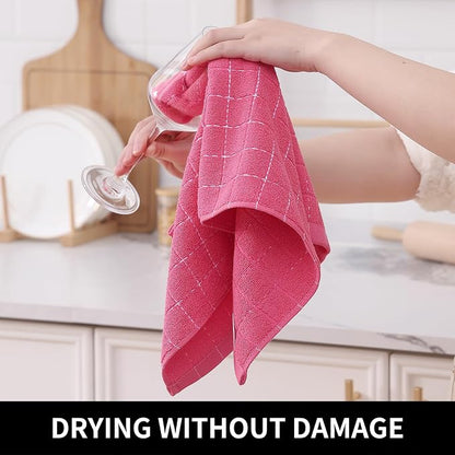 Homaxy 100% Cotton Terry Kitchen Towels, Checkered Designed, Soft and Super - Image 4