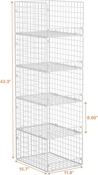 5-Tier Stackable Closet Storage Shelves, Closet Organizers and Storage Basket - Image 3