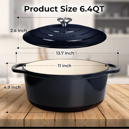 Zulay Kitchen 6 Quart Enameled Cast Iron Dutch Oven Pot - Image 8