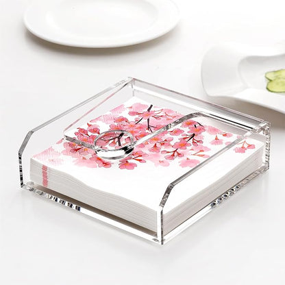 DINGHUO Acrylic Napkin Holder for Table, Flat Kitchen Paper Hand Napkin - Image 2