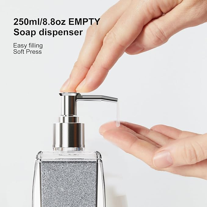 Pink Soap Dispenser with Refillable Plastic Pump - Image 9