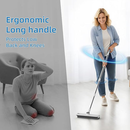 Scrub Brush with Long Handle, Floor Scrub Brush Squeegee Broom - Image 6