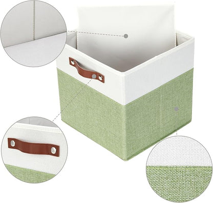 HNZIGE Fabric Cube Storage Bins 13x13 Set of 4 Canvas Storage Baskets - Image 2