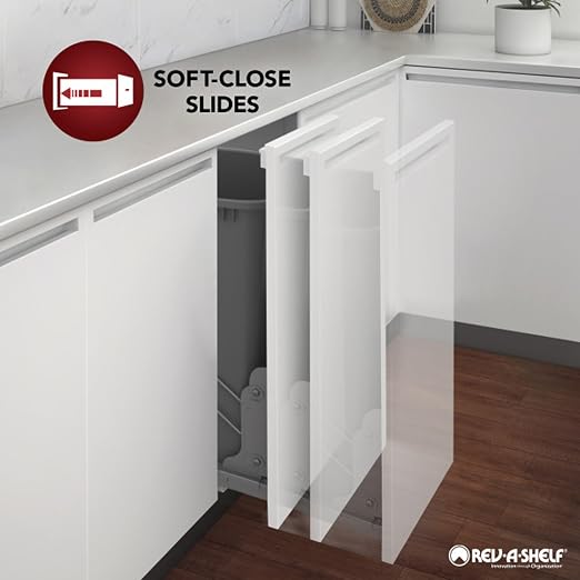 Rev-A-Shelf Pullout Trash Cans for Kitchen Cabinet, Dual 50 Qt Bins - Image 4