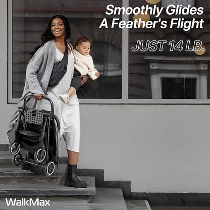 Lightweight Stroller Compact Travel Stroller for Airplane One-Click Folding with Reclining Seat, UV Protection Canopy,Silent All-Terrain Wheels,Umbrella Strollers for Toddlers 0-4