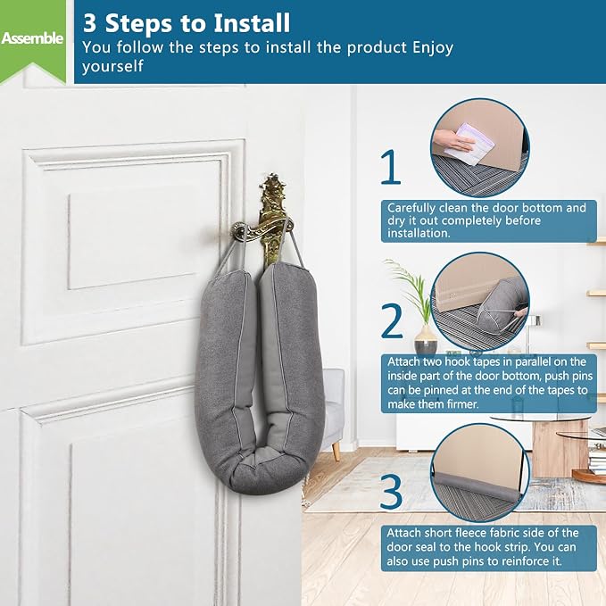 Triangular Under Door Draft Stopper 32 inch Heavy Duty Door Draft Blocker - Image 7