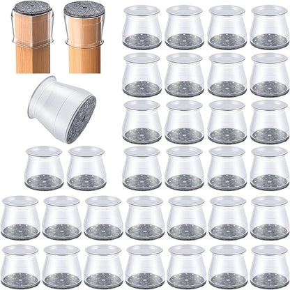 32 Pcs Chair Leg Protectors for Hardwood Floors, Silicone Felt Furniture Leg by OASMU