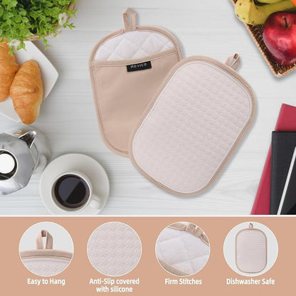Hovico 2PCS Silicone Pot Holders, Oven Mitts Heat Resistant Hot Pads - Image 3
