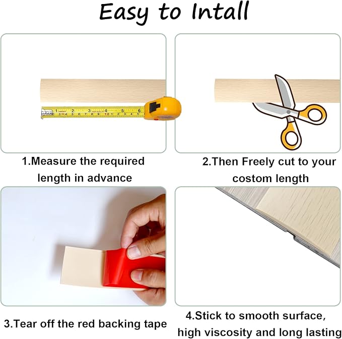 Floor/Door Flat Transition Strip & Self Adhesive Floor Vinyl Floor Edge Trim - Image 2
