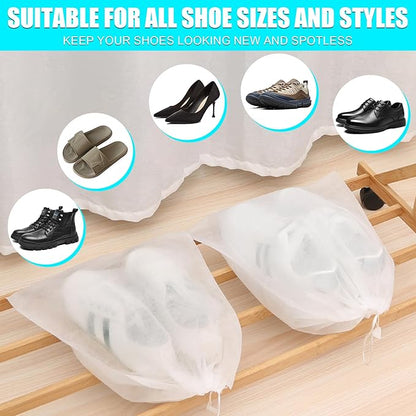 XXL Shoe Washing Machine Bag - 2-Pack Reusable Shoe Cleaning Bags, 360° Deep Clean for Tennis Shoes, Sneakers and Slippers, Includes 2 Storage Dust Bags (Yellow)