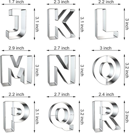 Alphabet Letter Cookie Cutters Shapes Large 3 Inch - Image 3