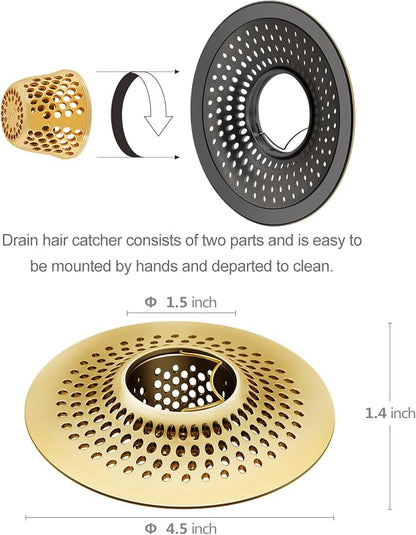 LKEYE Shower Drain Hair Catcher/Bathroom Drain Cover/Bathtub Drain - Image 3