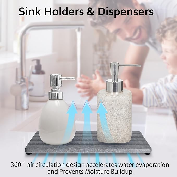 Set of 3 Diatomite Hand Soap Holder, Water Absorbing Stone Tray - Image 4