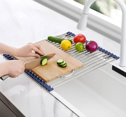 Tomorotec 17.7" x 15.5" Roll Up Dish Drying Rack Over Sink Drying Rack Sink - Image 8
