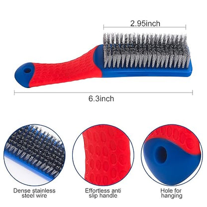 Wire Brushes 2 Pcs Steel Brushes Heavy Duty Carbon Steel and Stainless Steel - Image 4