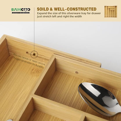 Expandable Bamboo Drawer Organizer – Large 20"x16.9" Size - Image 5