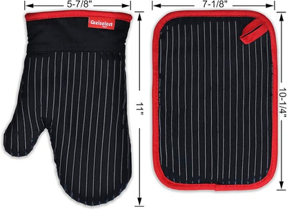 Oven Mitts and Pot Holders Set, Cooking Mitts, Heat Resistant Cooking Mitts and - Image 8