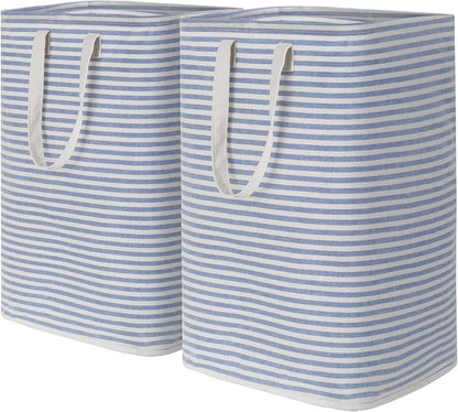 Lifewit 2 Pack Laundry Hamper Large Collapsible Laundry Baskets, Freestanding Waterproof Clothes Hamper with Easy Carry Handles in Laundry Room Bedroom Bathroom College Dorm for Adults, Blue, 2 x 80L