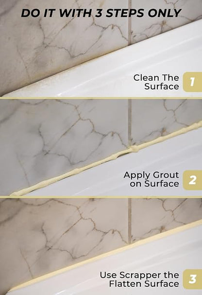 Tile Grout Repair, Cream 8.8 oz/250gr. Fast Drying Grout Repair Kit, Grout - Image 7