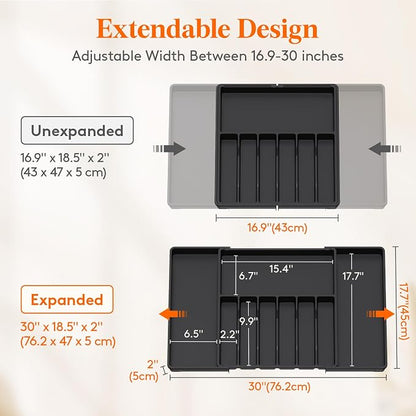 Lifewit Silverware Drawer Organizer, Expandable Utensil Tray - Image 4