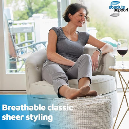 (3 Pairs - Closed Toe) Made in USA - Compression Stockings for Women 15-20mmHg - Sheer Compression Socks for Edema, Pregnancy, Diabetic, Post Surgery Recovery - White, Small - A101WH1-3