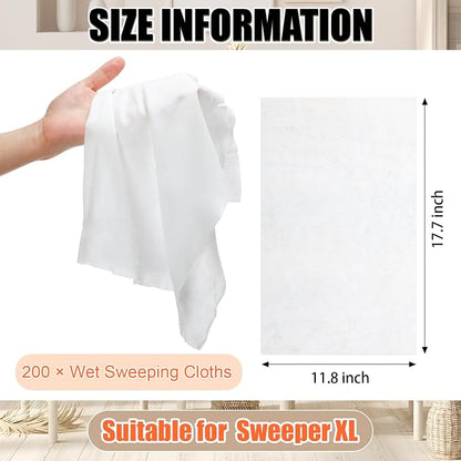 200 Counts Sweeper Wet Mopping Cloths 17.7 x 11.8'' X Large Wet Mop Pads - Image 2