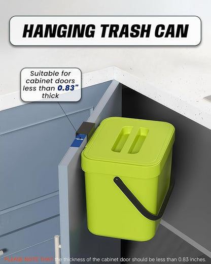 Countertop Compost Bin Kitchen, 1.8 Gallons Hanging Trash Can - Image 5