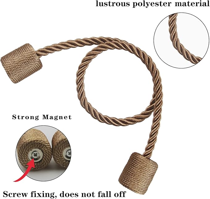 4 Pack Strong Magnetic Curtain Tiebacks Outdoor Elegant Decorative Tie Backs - Image 2