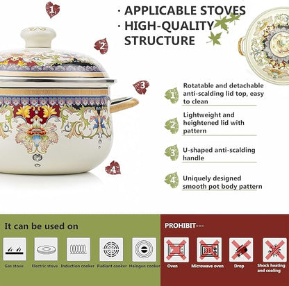 Retro Flower Enamel Stockpot - Image 6