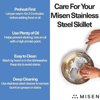 Misen 5-Ply Stainless Steel 8" Frying Pan - Image 9