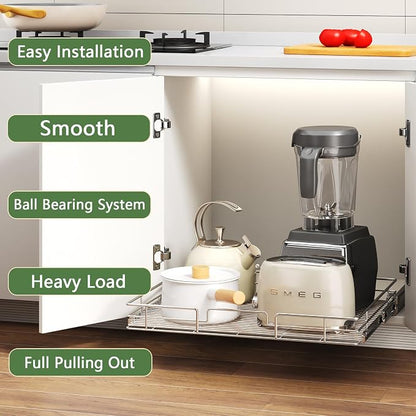 Pull Out Cabinet Organizer 28½" W x 21½" D, Heavy Duty Cabinet Pull Out Shelves - Image 2