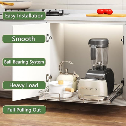 Pull Out Cabinet Organizer 30" W x 21½" D, Heavy Duty Cabinet Pull Out Shelves - Image 2