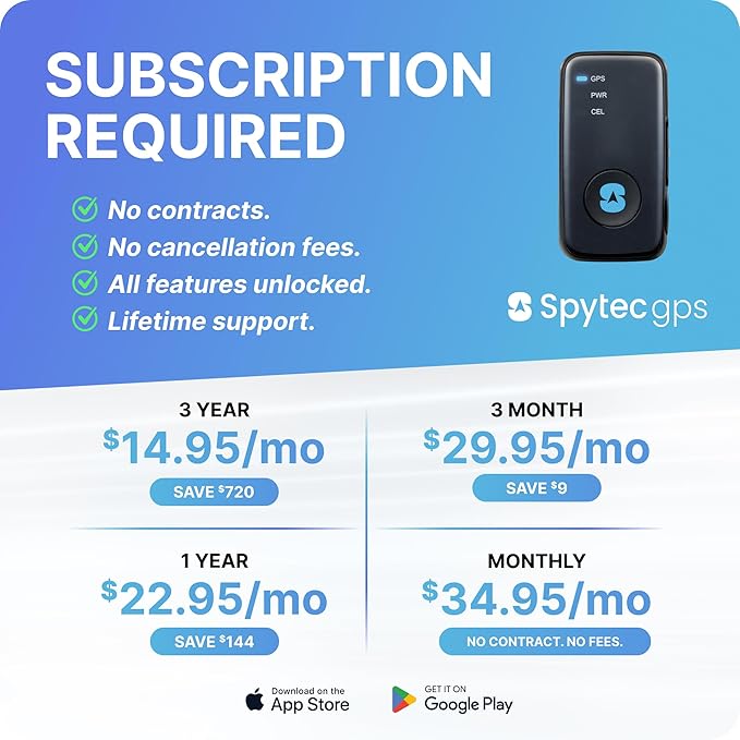 (2 Pack) Spytec Atlas GPS Tracker for Vehicles, Cars, Trucks, Kids & Seniors | Hidden Mini GPS Tracker Device for Fleet Vehicles | Geofencing | Real-time Tracking and Updates | Subscription Required