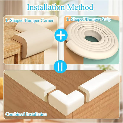 Baby Proofing Edge Corner Protector, 1Roll L-Shape Soft Cabinet Door Bumper - Image 5