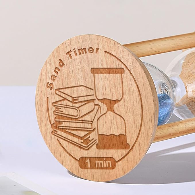 1 Minute Sand Timer, 1 Min Wooden Hourglass, Wood Mini Sand Clock, One Minute - Image 3